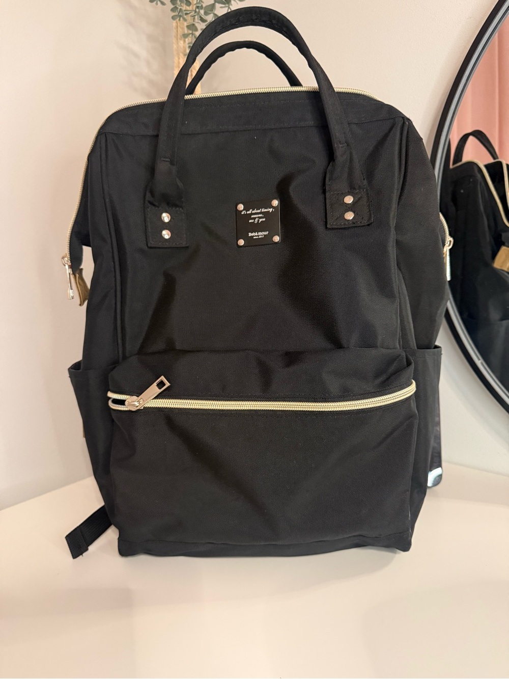 Black Diaper Bag Backpack